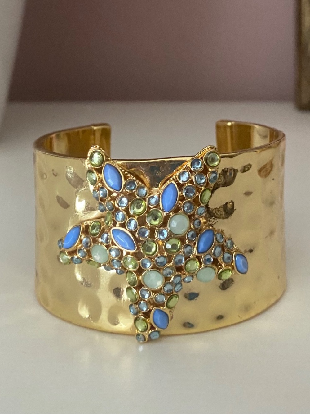 Lilly Pulitzer Gold Hammered Starfish Bangle Bracelet